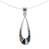 Southwest Multicolor Inlay Sterling Silver Box Chain Necklace Set JX129114
